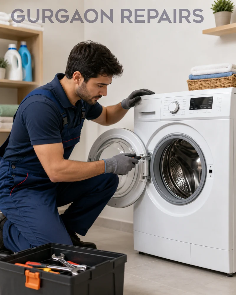 Technician repairing washing machine in Gurgaon